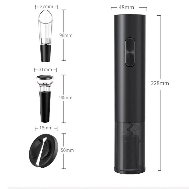Viral Electrical Wine opener-the PGS-KB1-602102A Bottle Opener Set – a stylish and versatile beverage companion. Package houses essential tools, including a bottle opener, foil knife, wine dispenser, and vacuum plug. Automatic and multi-functional.
