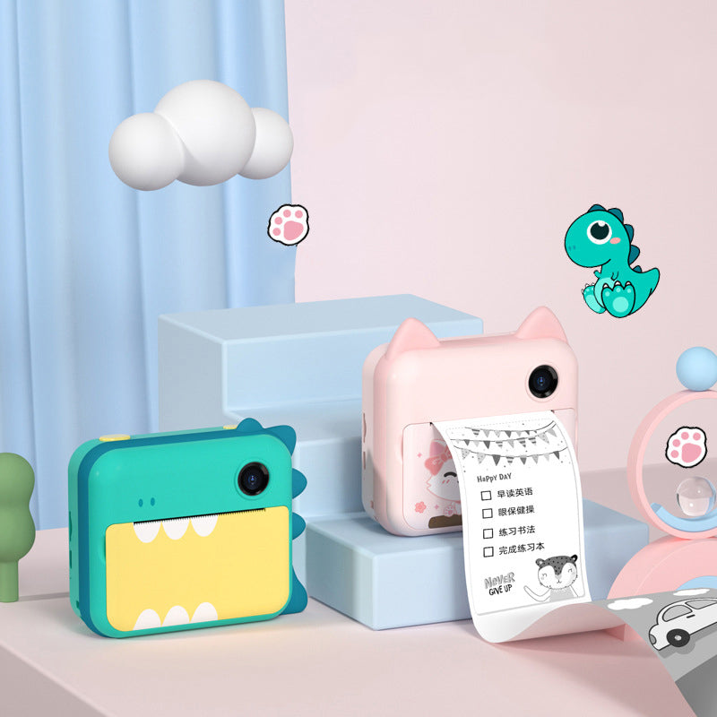 Children's Digital Camera: 1080P video, 12MP photos, adjustable focal length. USB rechargeable for 2hrs video, 2000+ photos, and 400 prints. Cute design, safe ABS material, 2.4" screen. Versatile for selfies, parties, education, travel.