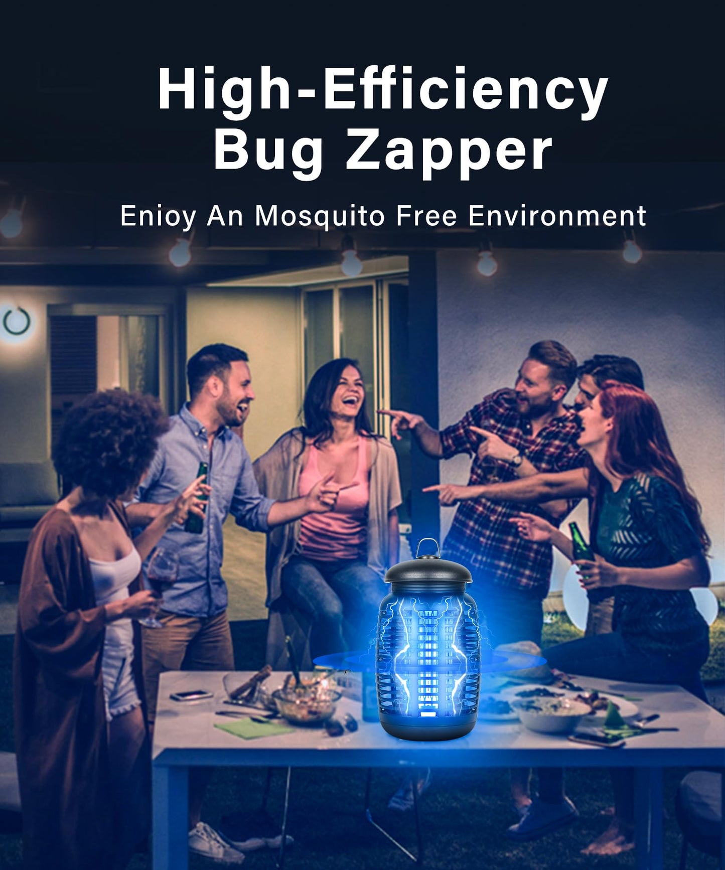 Bug Zapper Electric Fly Trap, Mosquito Zapper 4200V Fly Repellent, Mosquito Killer Indoor Bug Trap, Insect Mosquitoes Trap Lamp, Outdoor Bug & Mosquito Zapper Waterproof for Garden & Camp