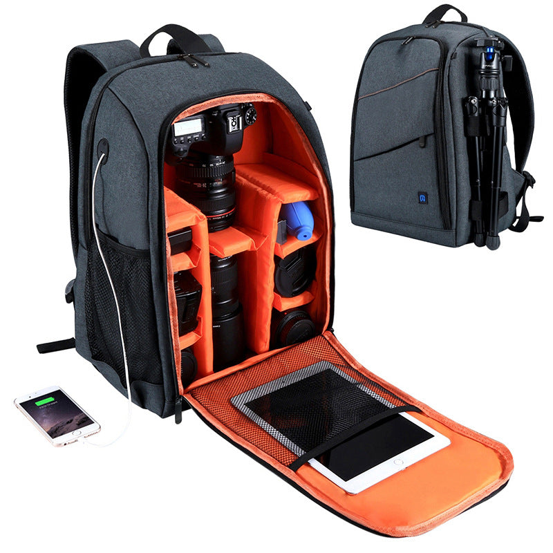 PULUZ Outdoor Camera Backpack - Professional storage for sports essentials. Comfortable handles, spacious, waterproof, and wear-resistant. Ideal for DSLR, lenses, and accessories. Multiple pockets for organization. Perfect for outdoor adventures.