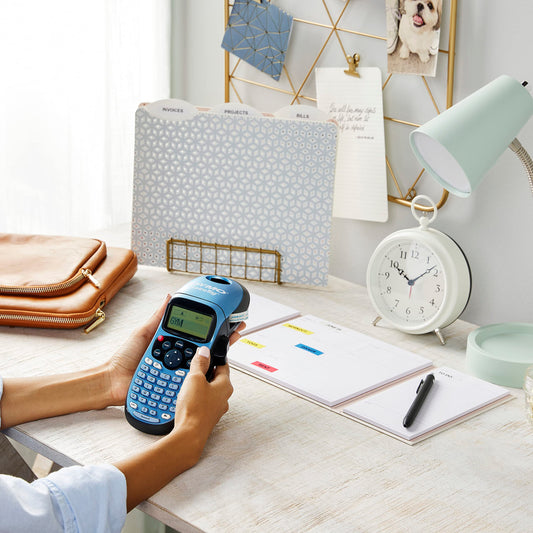 Dymo LetraTag LT-100H Handheld Label Maker | ABC Keyboard Label Printer with Easy-to-Use, 13 Character LCD Screen | for Home or Office | Blue